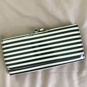 Black & Off White Striped Wallet